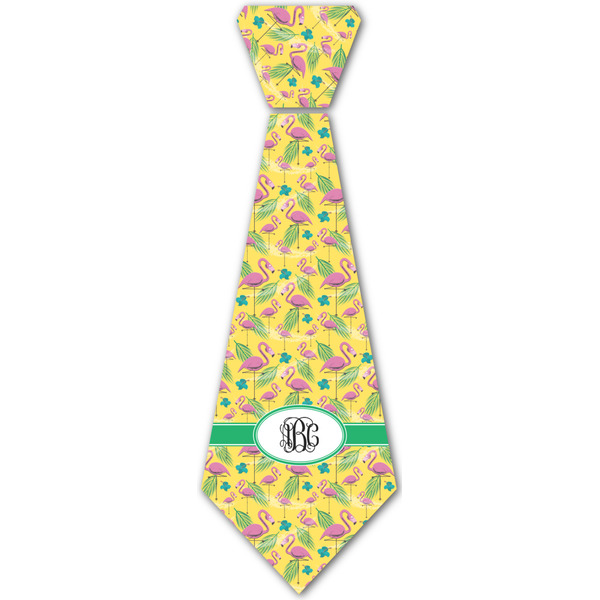 Custom Pink Flamingo Iron On Tie - 4 Sizes w/ Monogram