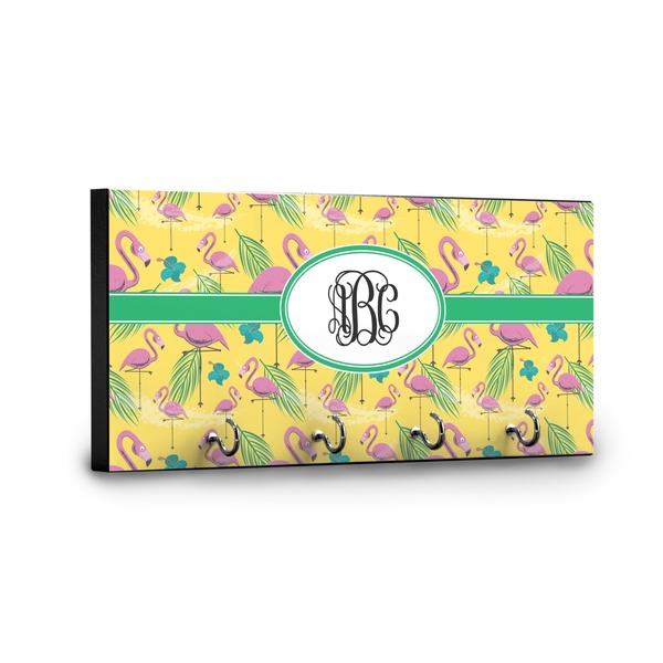 Pink Flamingo Key Hanger - Front View with Hooks