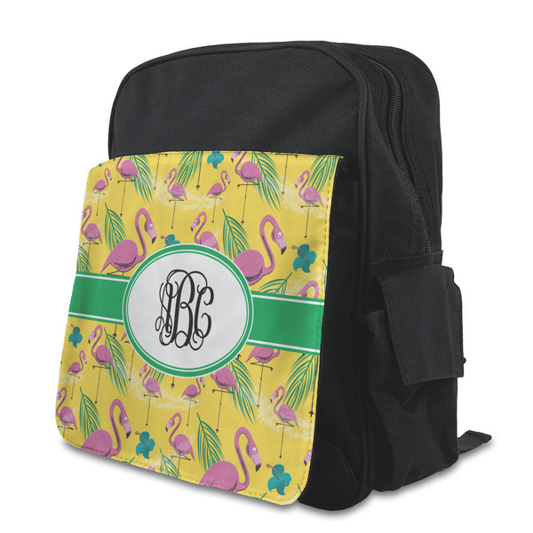 Custom Pink Flamingo Preschool Backpack (Personalized)