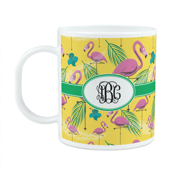 Custom Pink Flamingo Plastic Kids Mug (Personalized)