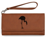 Pink Flamingo Ladies Leatherette Wallet - Laser Engraved - Rawhide