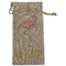 Pink Flamingo Large Burlap Gift Bag - Front