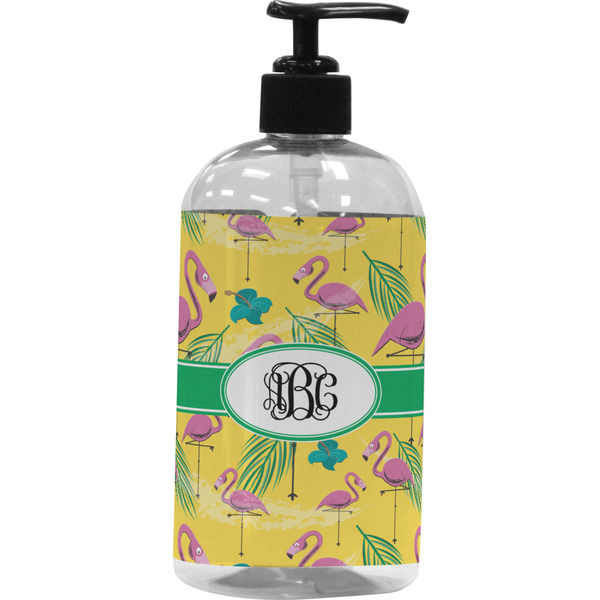 Custom Pink Flamingo Plastic Soap / Lotion Dispenser (Personalized)