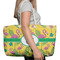 Pink Flamingo Large Rope Tote Bag - In Context View