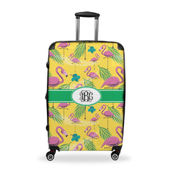 Pink Flamingo Suitcase - 28" Large - Checked w/ Monogram