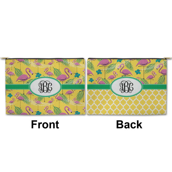 Pink Flamingo Large Zipper Pouch Approval (Front and Back)