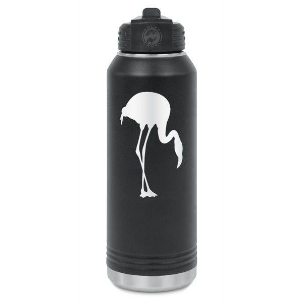 Custom Pink Flamingo Water Bottle - Laser Engraved - Front