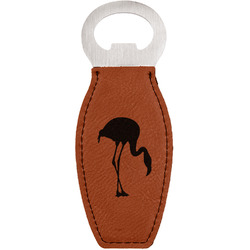 Pink Flamingo Leatherette Bottle Opener - Double Sided