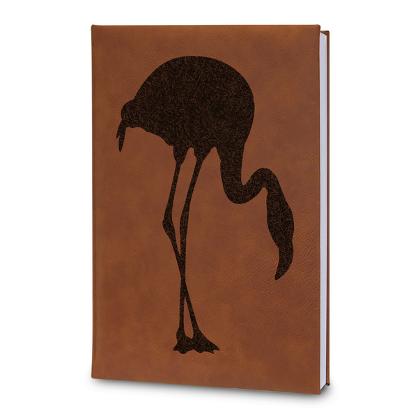 Custom Pink Flamingo Leatherette Journal - Large - Double Sided
