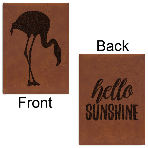 Pink Flamingo Leatherette Journals - Large - Double Sided - Front & Back View