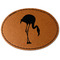 Pink Flamingo Faux Leather Iron On Patch - Oval
