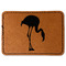 Pink Flamingo Leatherette Patches - Rectangle