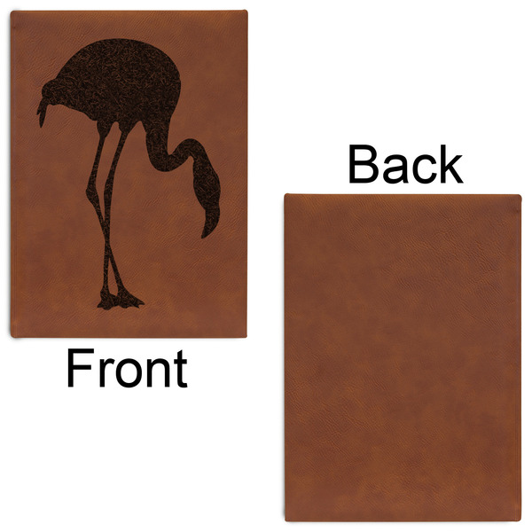 Pink Flamingo Leatherette Sketchbooks - Large - Single Sided - Front & Back View