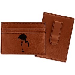 Pink Flamingo Leatherette Wallet with Money Clip