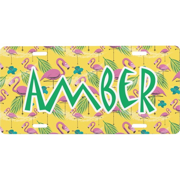 Custom Pink Flamingo Front License Plate (Personalized)