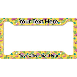 Pink Flamingo License Plate Frame (Personalized)