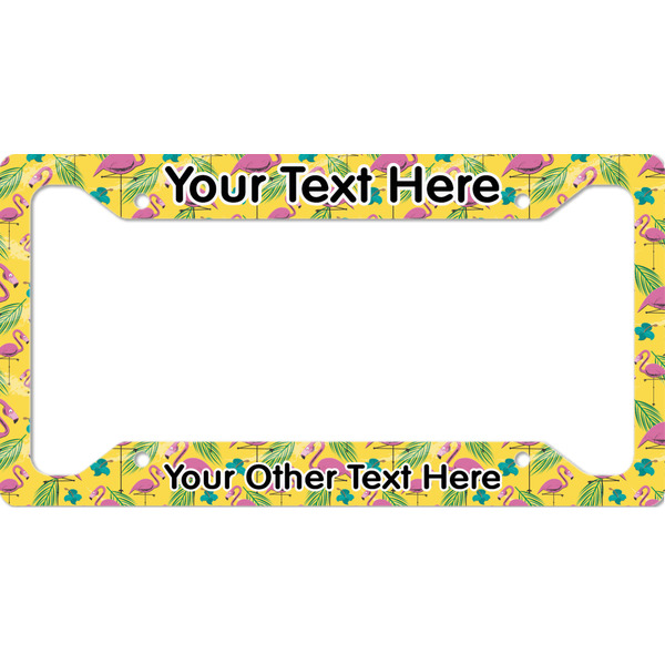 Custom Pink Flamingo License Plate Frame - Style A (Personalized)