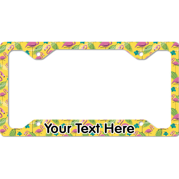 Custom Pink Flamingo License Plate Frame - Style C (Personalized)