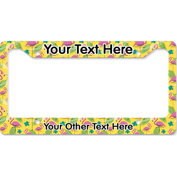 Custom Pink Flamingo License Plate Frame - Style B (Personalized)
