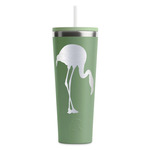 Pink Flamingo RTIC Everyday Tumbler with Straw - 28oz - Light Green - Single-Sided