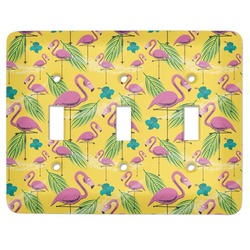Pink Flamingo Light Switch Cover (3 Toggle Plate)