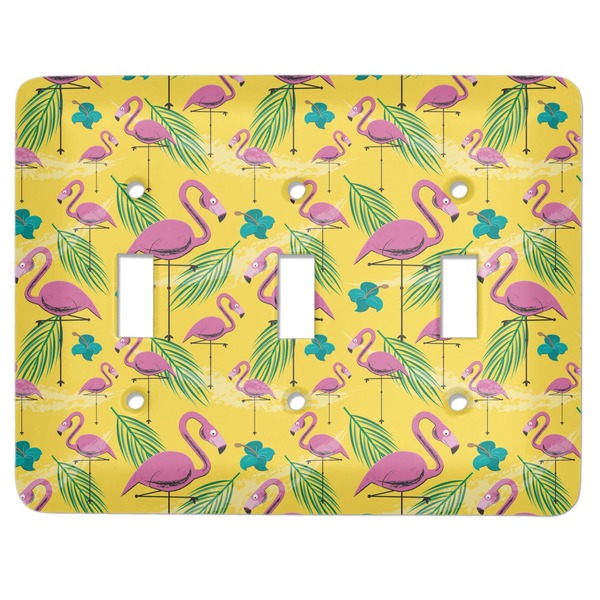Custom Pink Flamingo Light Switch Cover (3 Toggle Plate)