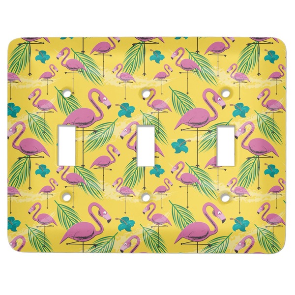 Custom Pink Flamingo Light Switch Cover (3 Toggle Plate)