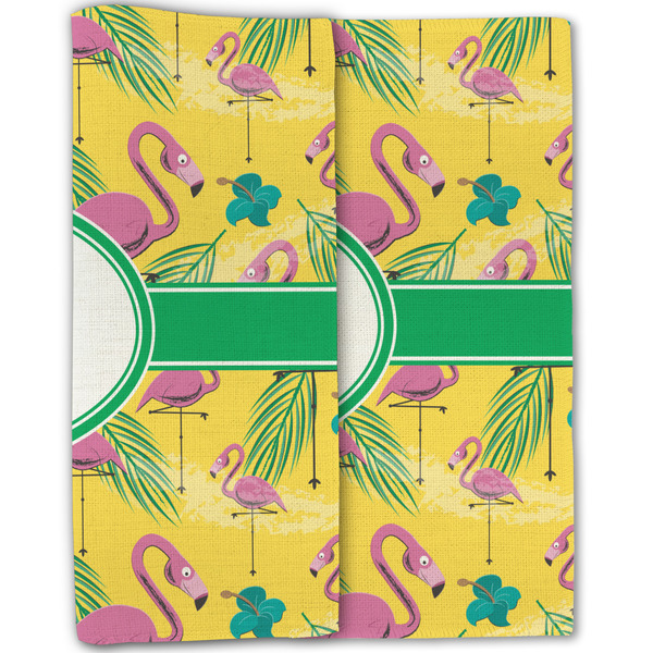 Pink Flamingo Linen Placemat - Folded Half (double sided)