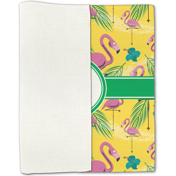 Pink Flamingo Linen Placemat - Folded Half