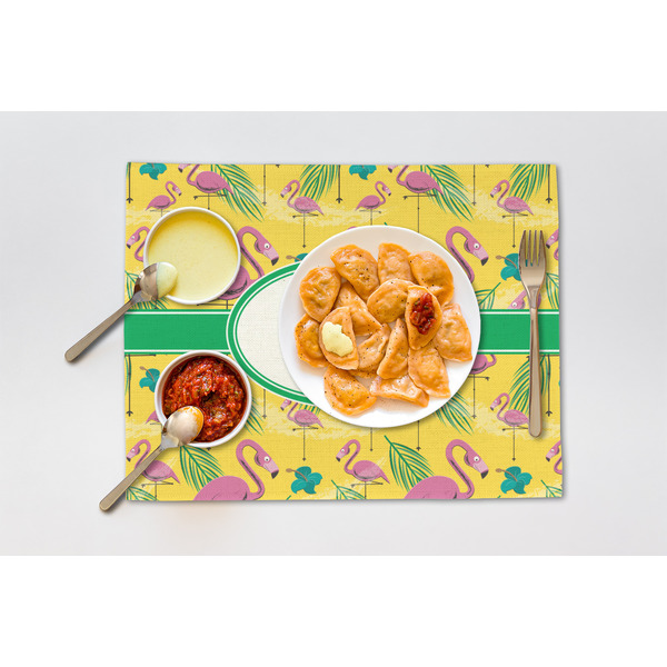 Pink Flamingo Linen Placemat - Lifestyle (single)