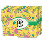 Pink Flamingo Linen Placemat w/ Monogram