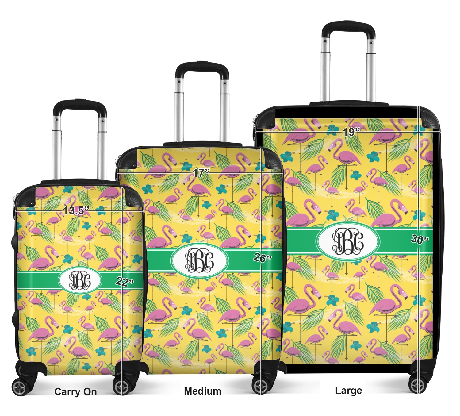 Pink Flamingo Personalized Suitcase Large (Personalized) YouCustomizeIt