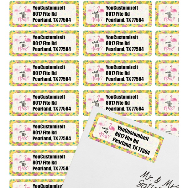 Pink Flamingo Mailing Label on Envelope - Multiple Labels