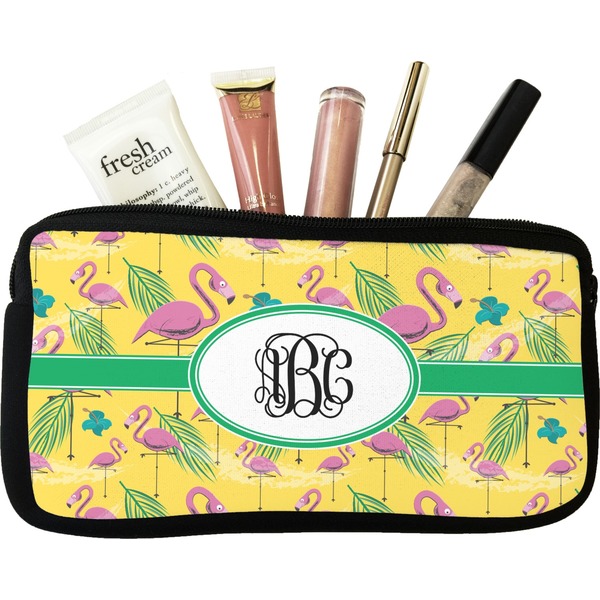 Custom Pink Flamingo Makeup / Cosmetic Bag (Personalized)