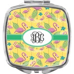 Pink Flamingo Compact Makeup Mirror (Personalized)