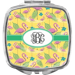 Pink Flamingo Compact Makeup Mirror (Personalized)