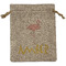 Pink Flamingo Burlap Gift Bag