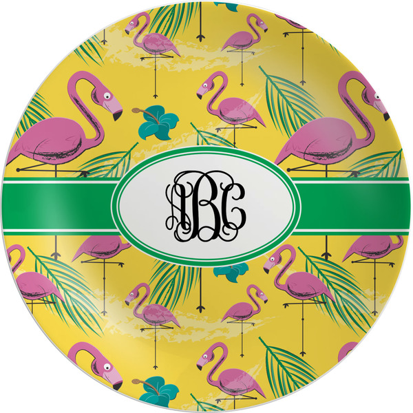 Custom Pink Flamingo Melamine Plate (Personalized)