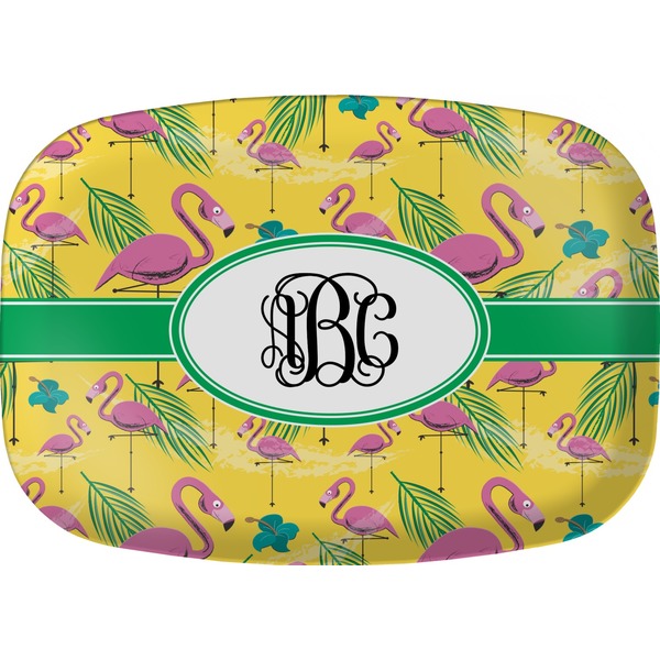 Custom Pink Flamingo Melamine Platter (Personalized)
