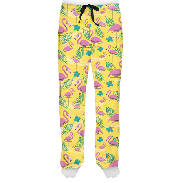 Pink Flamingo Men's Pjs Front - on model