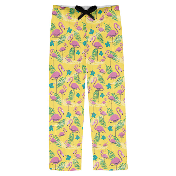 Custom Pink Flamingo Mens Pajama Pants - XS