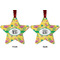Pink Flamingo Metal Star Ornament - Front and Back