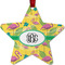Pink Flamingo Metal Star Ornament - Double Sided w/ Monogram