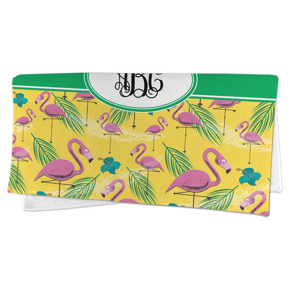 Pink Flamingo Microfiber Dish Rag - FOLDED (half)