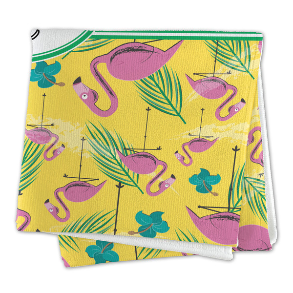 Pink Flamingo Microfiber Dish Rag - FOLDED (square)