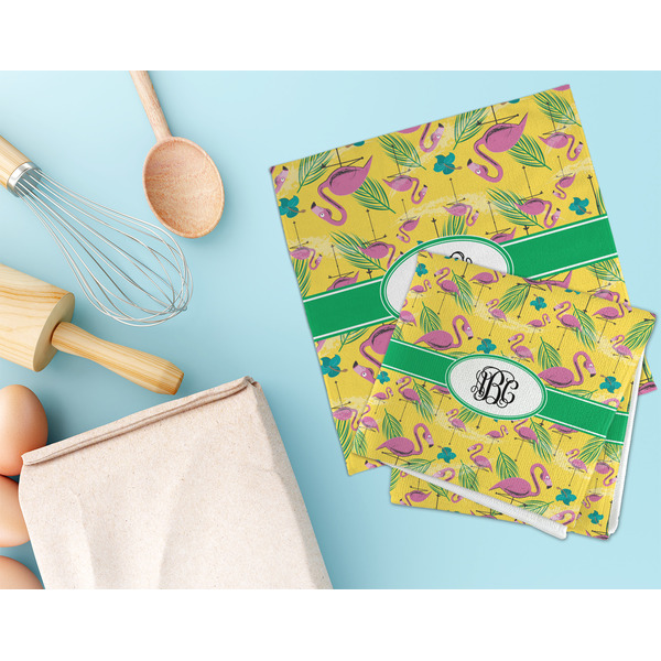 Pink Flamingo Microfiber Dish Rag - LIFESTYLE