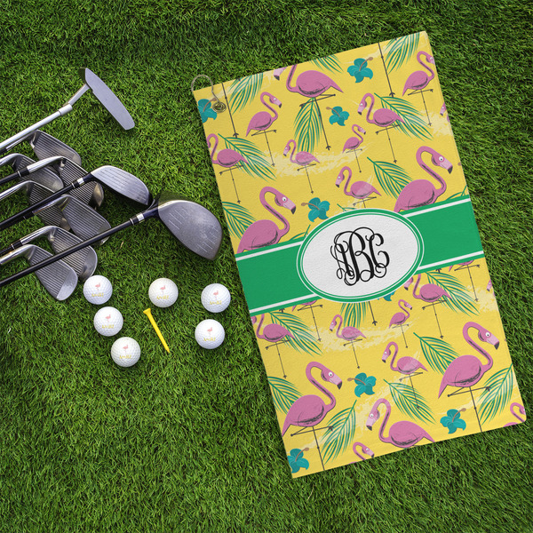 Pink Flamingo Microfiber Golf Towels - LIFESTYLE