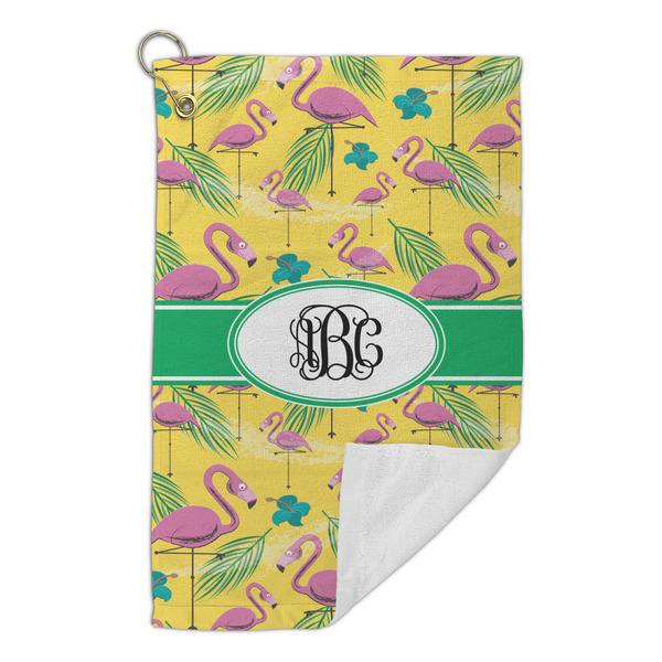 Pink Flamingo Microfiber Golf Towels Small - FRONT FOLDED