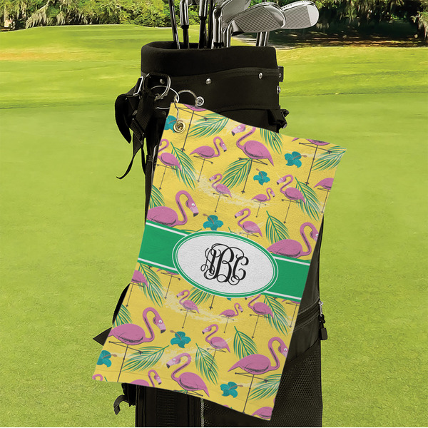 Pink Flamingo Microfiber Golf Towels - Small - LIFESTYLE