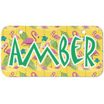 Pink Flamingo Mini/Bicycle License Plate (2 Holes) (Personalized)